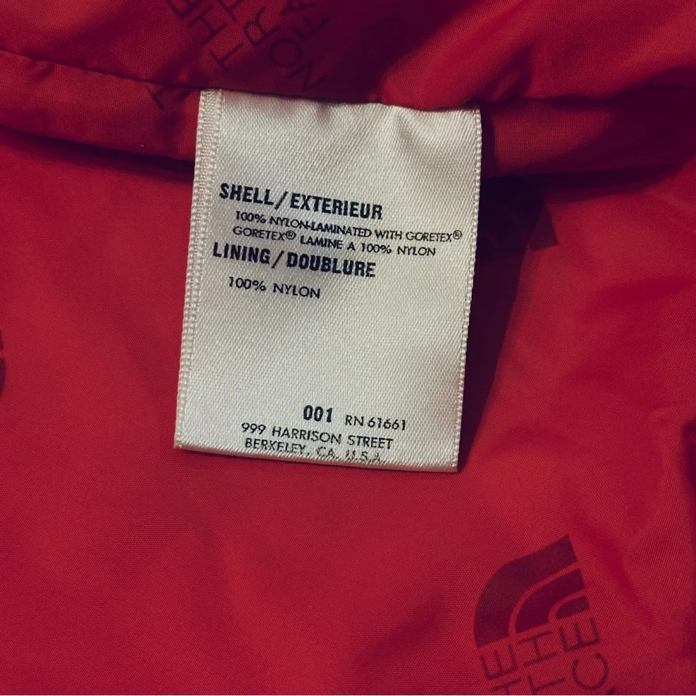 The North Face Vintage Red Gore-Tex Jacket Waterproof Windbraker Size L